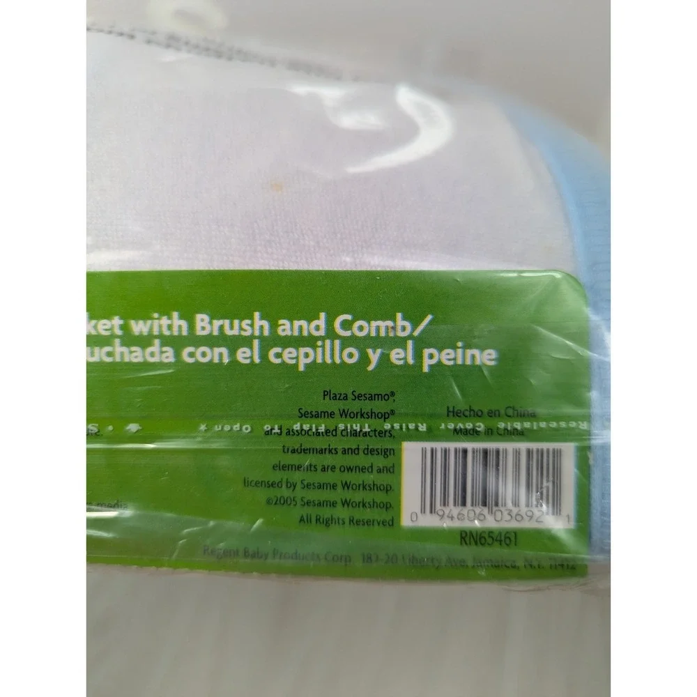 Sesame Street Babies Elmo baby hooded towel hair‎ brush comb set new